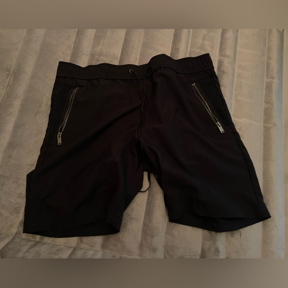 Men’s black zipper shorts